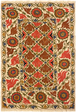 27934- Table Decor Cloth /Fine Hand-Printed/Afghan /Cotton base/wool+ Cotton pile /Modern/Nomadic Authentic/Size: 5'2" x 3'6"/157cm x 107cm