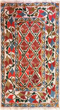 27935- Table Decor Cloth /Fine Hand-Printed/Afghan /Cotton base/wool+ Cotton pile /Modern/Nomadic Authentic/Size: 5'2" x 2'10"/157cm x 83cm