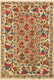 27935- Table Decor Cloth /Fine Hand-Printed/Afghan /Cotton base/wool+ Cotton pile /Modern/Nomadic Authentic/Size: 5'2" x 3'6"/157cm x 107cm