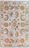 27938- Table Decor Cloth /Fine Hand-Printed/Afghan /Cotton base/wool+ Cotton pile /Modern/Nomadic Authentic/Size: 5'0" x 3'1"/152cm x 94cm