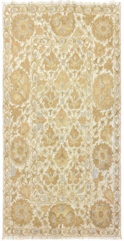 27939- Table Decor Cloth /Fine Hand-Printed/Afghan /Cotton base/wool+ Cotton pile /Modern/Nomadic Authentic/Size: 6'6" x 3'3"/198cm x 99cm