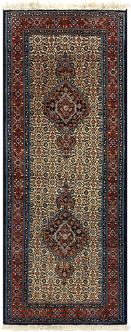 27973-Moud Handmade /Hand-Knotted Persian Rug/Traditional/Carpet Authentic/ Size: 6'7" x 2'6" /201cm x 76cm