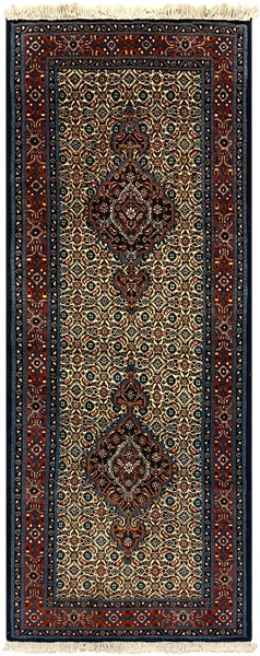 27973-Moud Handmade /Hand-Knotted Persian Rug/Traditional/Carpet Authentic/ Size: 6'7" x 2'6" /201cm x 76cm