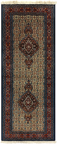 27973-Moud Handmade /Hand-Knotted Persian Rug/Traditional/Carpet Authentic/ Size: 6'7" x 2'6" /201cm x 76cm