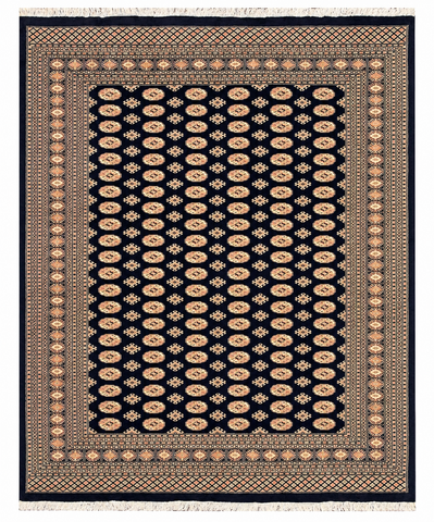 27632-Bokhara Hand-Knotted/Handmade Pakistani Rug/Carpet Tribal/Nomadic Authentic/ Size: 10'2" x 8'1"/310cm ×246cm