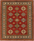 22459 -Royal Kazak Hand-Knotted/Handmade Afghan Tribal/Nomadic Authentic/Size: 6'5" x 5'3"/ 196cm x 160cm