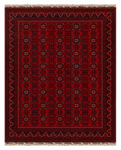 27929 -Royal Khal Mohammad Hand-Knotted/Handmade Afghan Rug/Carpet Traditional Authentic/Size: 12'7" x 10'0" / 384cm x 305cm