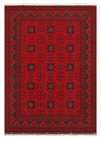 27913- Khal Mohammad Hand-Knotted/Handmade Afghan Rug/Carpet/Traditional/Authentic/Size: 9'8" x 6'8"/295cm x 203cm