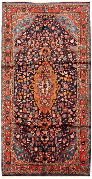 27867-Hamadan Hand-Knotted/Handmade Persian Rug/Carpet Tribal/Nomadic Authentic/ Size: 11'0" x 5'4"/335cm x 163cm
