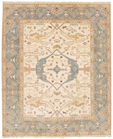 26843- Royal Ushak Hand-Knotted/Handmade Indian Rug/Carpet Traditional/Authentic/Size: 9'11" x 8'3"