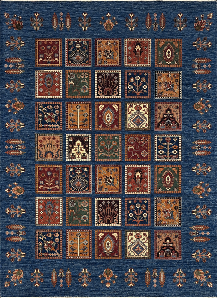 19303-Chobi Ziegler Hand-Knotted/Handmade Afghan Rug/Carpet Tribal/Nomadic Authentic/ Size: 8'3" x 6'0"/ 251cm x 183cm