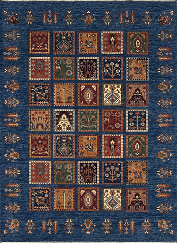 19303-Chobi Ziegler Hand-Knotted/Handmade Afghan Rug/Carpet Tribal/Nomadic Authentic/ Size: 8'3" x 6'0"/ 251cm x 183cm