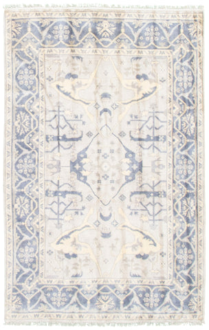 26855- Royal Ushak Hand-Knotted/Handmade Indian Rug/Carpet Traditional/Authentic/Size: 8'1" x 5'3"