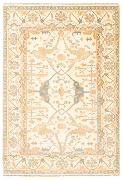 27177- Royal Ushak Hand-Knotted/Handmade Indian Rug/Carpet Traditional/Authentic/Size: 8'10" x 6'0"/269cm x 183cm