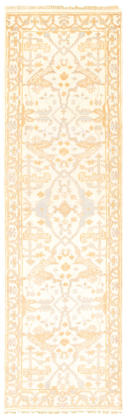 27167- Royal Ushak Hand-Knotted/Handmade Indian Rug/Carpet Traditional/Authentic/Size: 8'2" x 2'4"/249cm x 71cm