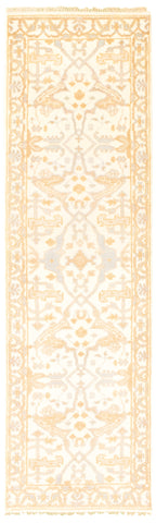 27167- Royal Ushak Hand-Knotted/Handmade Indian Rug/Carpet Traditional/Authentic/Size: 8'2" x 2'4"/249cm x 71cm