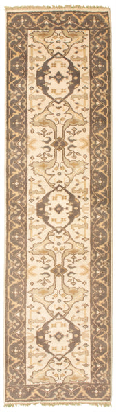 27171- Royal Ushak Hand-Knotted/Handmade Indian Rug/Carpet Traditional/Authentic/Size: 9'7" x 2'6"/292cm x 76cm