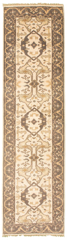 27171- Royal Ushak Hand-Knotted/Handmade Indian Rug/Carpet Traditional/Authentic/Size: 9'7" x 2'6"/292cm x 76cm