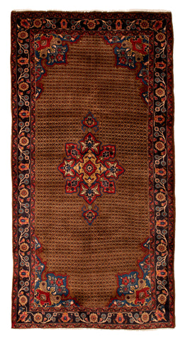 27095-Hamadan Hand-Knotted/Handmade Persian Rug/Carpet Tribal/Nomadic Authentic/ Size: 9'8" x 4'10"