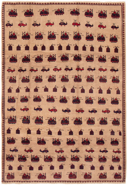 26779- Balutch War Rug/ Persian Hand-knotted Authentic/Nomadic/Tribal Rug/Carpet/ Size: 9'9" x 6'11"