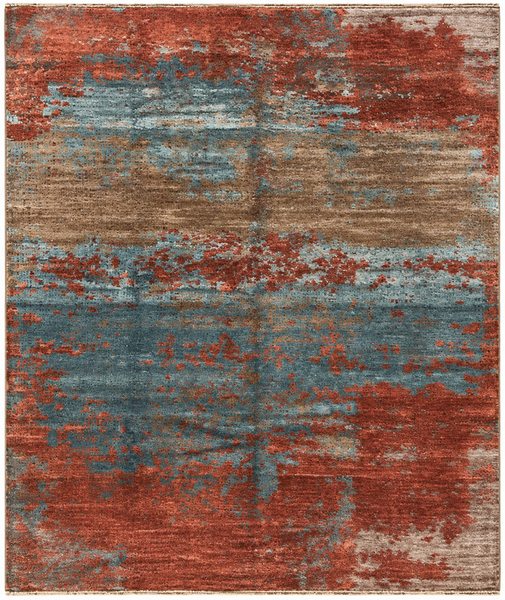 22271 - Indian Hand-knotted/Hand-weaved Rug/Carpet Authentic/Classic/Contemporary/Modern/Size: 9'8" x 8'1"/ 295cm x 246cm
