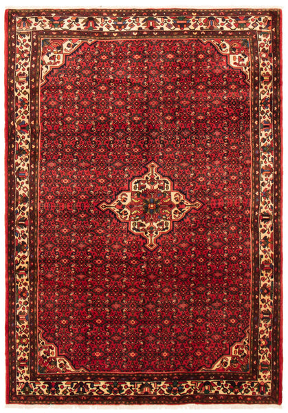 27855-Hamadan Hand-Knotted/Handmade Persian Rug/Carpet Tribal/Nomadic Authentic/ Size: 9'6" x 6'8"/290cm x 203cm