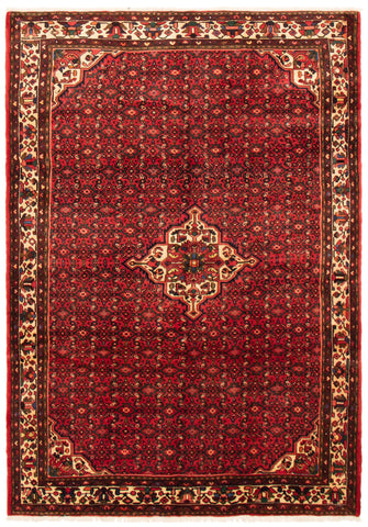 27855-Hamadan Hand-Knotted/Handmade Persian Rug/Carpet Tribal/Nomadic Authentic/ Size: 9'6" x 6'8"/290cm x 203cm