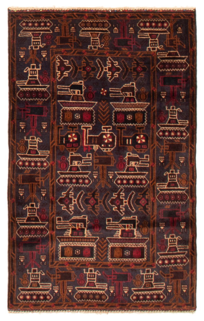 26821 Balutch War Rugpersian Hand Knotted Authentic Nomadic Tribal Ru Babak S Oriental Carpets