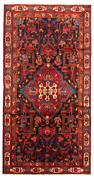 27873-Hamadan Hand-Knotted/Handmade Persian Rug/Carpet Tribal/Nomadic Authentic/ Size: &nbsp;9'3" x 4'9"/282cm x 145cm