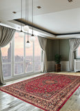 27895-Mashad Hand-Knotted/Handmade Persian Rug/Carpet Traditional Authentic/ Size: 12'11" x 9'5"/394cm x 287cm