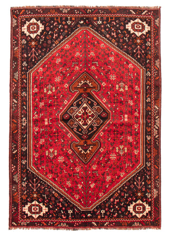 27862- Shiraz Persian Hand-knotted/Authentic/Traditional Nomadic/Tribal / Size: 8'8" x 5'10"/264cm x 178cm