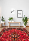 27862- Shiraz Persian Hand-knotted/Authentic/Traditional Nomadic/Tribal / Size: 8'8" x 5'10"/264cm x 178cm