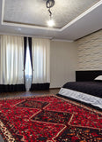 27854- Shiraz Persian Hand-knotted/Authentic/Traditional Nomadic/Tribal / Size: 8'10" x 6'2"/269cm x 188cm