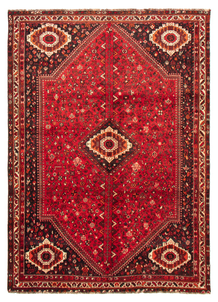 27849- Shiraz Persian Hand-knotted/Authentic/Traditional Nomadic/Tribal / Size: 10'0" x 6'11"/305cm x 211cm
