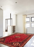 27849- Shiraz Persian Hand-knotted/Authentic/Traditional Nomadic/Tribal / Size: 10'0" x 6'11"/305cm x 211cm