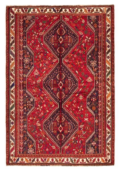 27858- Shiraz Persian Hand-knotted/Authentic/Traditional Nomadic/Tribal / Size: 8'10" x 5'10"/269cm x 178cm