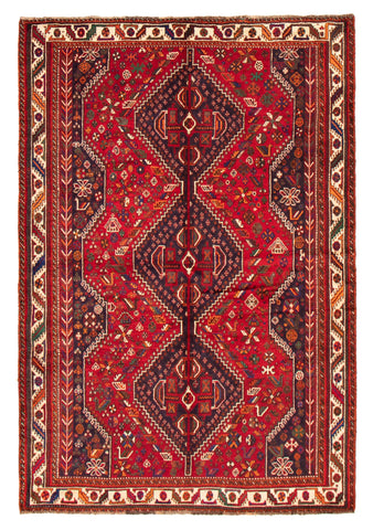 27858- Shiraz Persian Hand-knotted/Authentic/Traditional Nomadic/Tribal / Size: 8'10" x 5'10"/269cm x 178cm