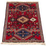 26792-Yalameh Hand-Knotted/Handmade Persian Rug/Carpet Tribal/Nomadic Authentic/ Size: 3'2" x 1'8"