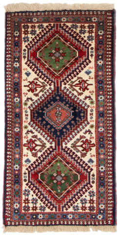 26794-Yalameh Hand-Knotted/Handmade Persian Rug/Carpet Tribal/Nomadic Authentic/ Size: 3'5" x 1'8"