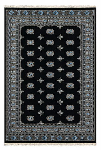 27589-Bokhara Hand-Knotted/Handmade Pakistani Rug/Carpet Tribal/Nomadic Authentic/ Size: 9'5" x 6'3"/287cm x 190cm