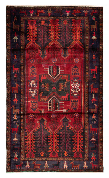 26777-Hamadan Hand-Knotted/Handmade Persian Rug/Carpet Tribal/Nomadic Authentic/ Size: 8'0" x 4'10"