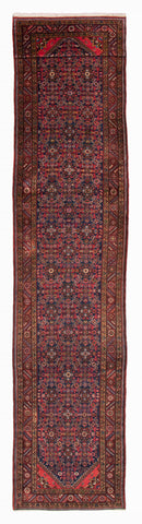 27116-Hamadan Hand-Knotted/Handmade Persian Rug/Carpet Tribal/Nomadic Authentic/ Size: 16'5" x 3'4"