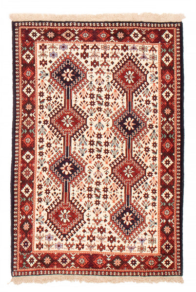 26775-Yalameh Hand-Knotted/Handmade Persian Rug/Carpet Tribal/Nomadic Authentic/ Size: 4'9" x 3'4"