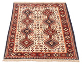 26775-Yalameh Hand-Knotted/Handmade Persian Rug/Carpet Tribal/Nomadic Authentic/ Size: 4'9" x 3'4"