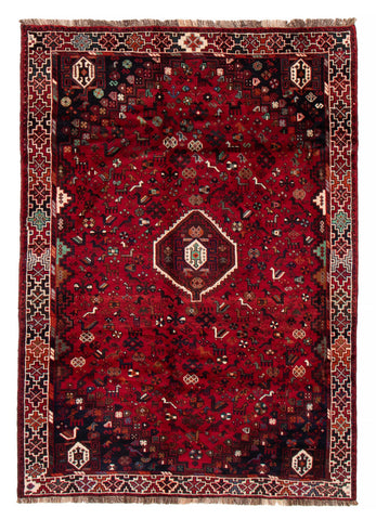 27864- Shiraz Persian Hand-knotted/Authentic/Traditional Nomadic/Tribal / Size: 8'5" x 6'0"/257cm x 183cm