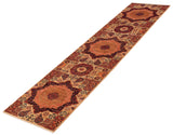 26860- Chobi Ziegler Afghan Hand-knotted Contemporary/Modern Carpet/Rug/ Size: 11'3" x 2'7"