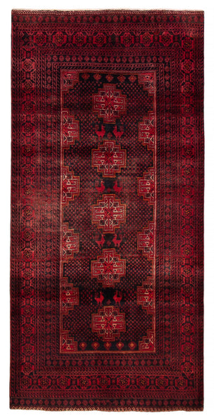 27887- Balutch Persian Hand-knotted Authentic/Nomadic/Tribal Rug/Carpet/ Size: 9'9" x 4'7"/297cm x 140cm