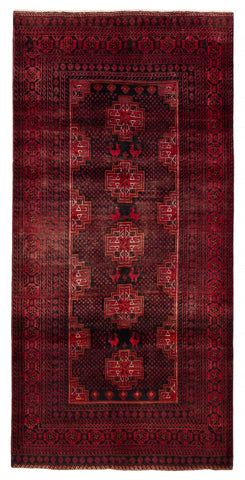 27887- Balutch Persian Hand-knotted Authentic/Nomadic/Tribal Rug/Carpet/ Size: 9'9" x 4'7"/297cm x 140cm