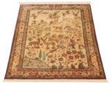 27097-Ghom Hand-knotted/Silk/Handmade Persian Rug/Carpet Traditional Authentic/ Size: 5'3" x 3'3"