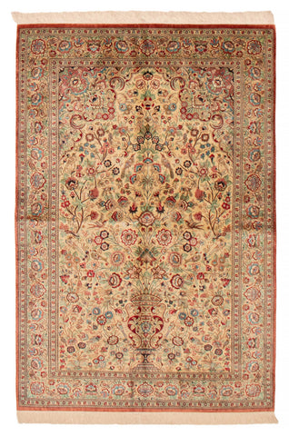 27098-Ghom Hand-knotted/Handmade Persian Rug/Carpet Traditional Authentic/ Size: 7'0" x 4'6"